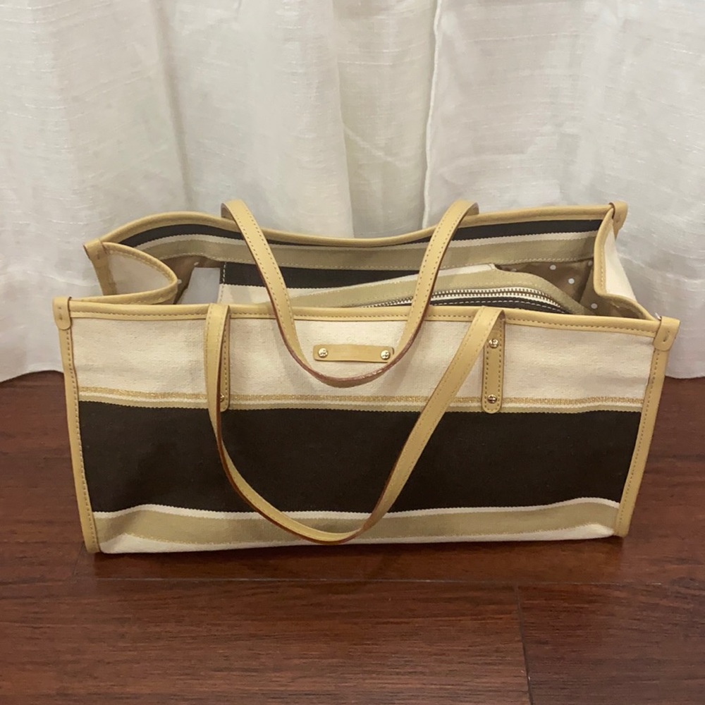 Tan and Brown canvas Kate Spade purse